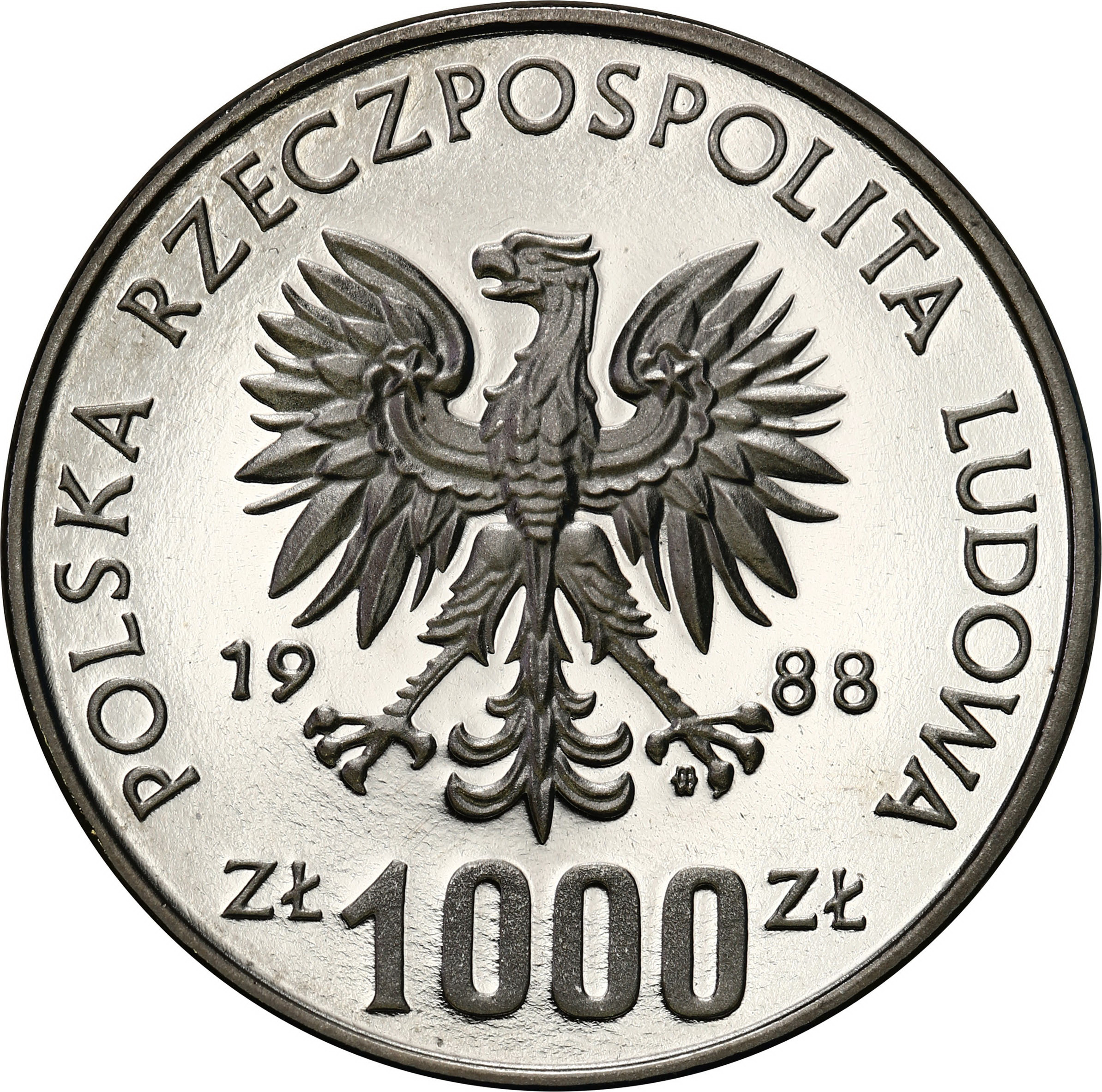 PRL. PRÓBA Nikiel 1000 złotych 1988 – Jadwiga